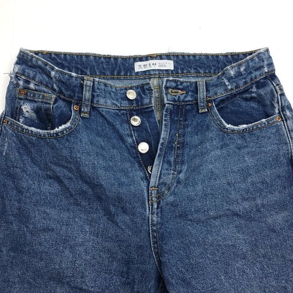 Denim & Co. Women's Jeans Straight Leg Button Fly Cotton Denim Size 8 length 26" - Picture 3 of 10